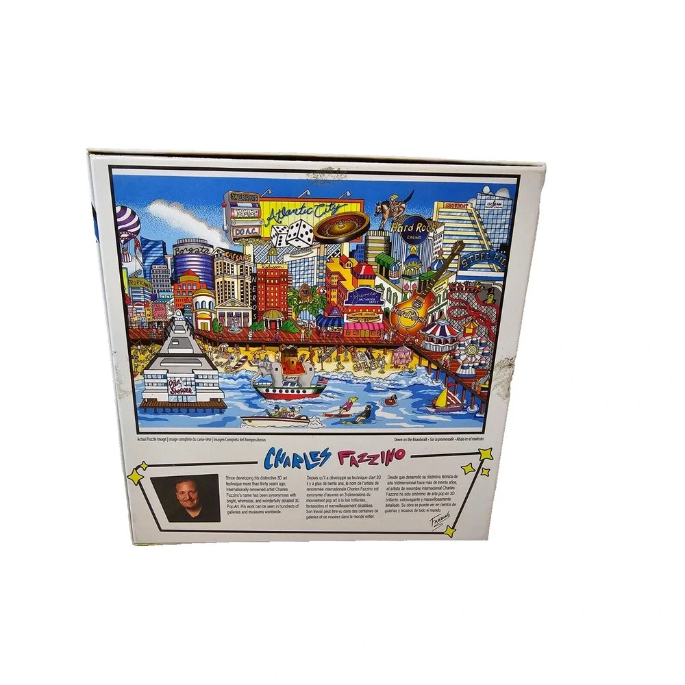 Jigsaw Puzzle On The Boardwalk Charles Fazzino Atlantic City 300 pc